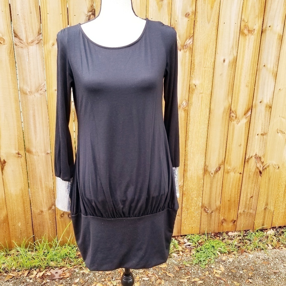 Romeo & Juliet black sequins Open Back Dress D72